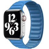 Curea iUni compatibila cu Apple Watch 1/2/3/4/5/6, 38mm, Leather Link, Blue